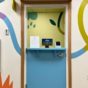 Colorful children's hallway at Wonder Grow